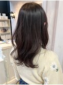 人気caary福山透明感ブラウンカラーゆる巻きセミロング20代