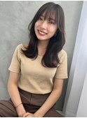小顔前髪 シースルーバング 韓国風 重めレイヤー