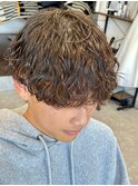 波巻きパーマメンズパーマメンズヘアツーブロックツイストパーマ