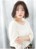 透け感オンブレカラーくせ毛風ゆるふわボブk古河10代20代30代