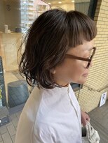 アールヘア ナチュラルアンドオーガニックサロン ハイライトおしゃれボブ×オーガニックグレージュカラー