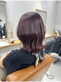 魅力倍増カールセミディシアーカラーダークアッシュショートヘア