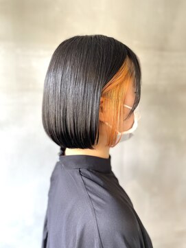 ジプソ(Gypso Hair salon) 【 ミニボブ × オレンジピアスカラー 】