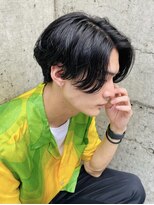 バイフィフス 天神大名(by fifth) ニュアンスパーマセンターパート毛流れパーマメンズヘア波巻き