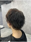 ウルフ波巻きパーマ!!