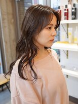 オルセン(OLSEN)&nbsp;マロンブラウン　ベージュ　前髪無し　セミロングレイヤー