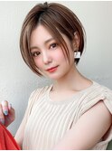 ひし形ショートボブレイヤーイメチェン美髪ホワイトブロンド