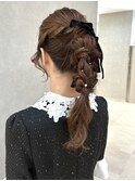 黒リボン♪ポニー編み下ろし！