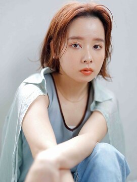 ヘアリゾート粋 トゥジュ 池袋東口店(tujuh) アップバング/ショート/透明感オレンジブラウン