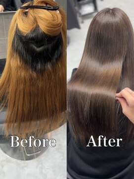 アクション 心斎橋店(ACTION) ブリーチ毛には酸性ストレート☆