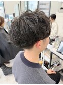 メンズ/サーフカール/刈り上げセンターパート/波巻きツイスパ