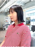 【CAF 照下 黒髪切りっぱなしボブ】