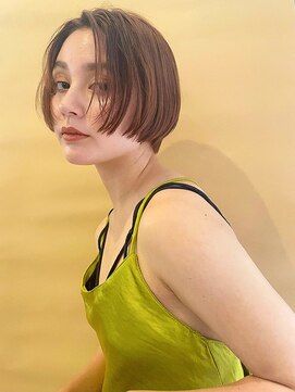 アイヴィ 表参道(IVY) お洒落髪ミニボブ　オレンジブラウンヌーディショート[村上雅人]