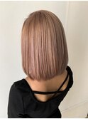 ピンクベージュカラーボブ_大人ガーリーチョコレート_273