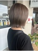 切りっぱなしボブ/アッシュグレージュ