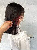 岡田≫イヤリングカラー赤