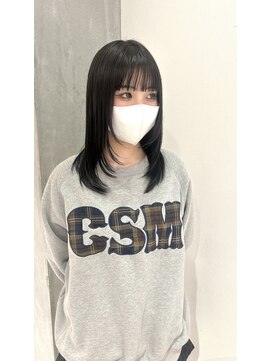 ヨーク(YOKE) YOKE レイヤー顔周りレイヤーオリーブグレージュ