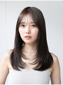 伸ばしかけロングレイヤーカット毛先パーマ顔周りカット