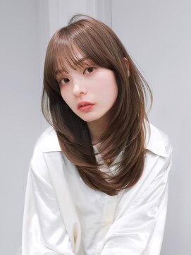アイティーバイアルバム 北千住店(IT by ALBUM) 暗めカラー韓国ヘア前髪カット顔周りレイヤーロング_F40782