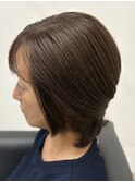 イノアカラーで赤みを抑えた艶カラー