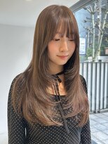 エム(M) 【ブリーチなし】アッシュベージュ/レイヤー/ロング