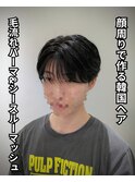 シースルーマッシュ ダウンパーマ 毛流れヘア 韓国風ヘア メンズ