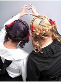 ペアセットクラゲヘア推し活オタ活ヘアメイクヘアアレンジ渋谷
