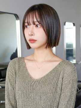 フレイムスヒュー 高崎店(FRAMES HUE) 切りっぱなしタンバルモリボブ/前髪ありボブ/レイヤーボブ/