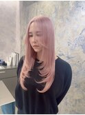 ピンクベージュ/韓国レイヤー/ダブルカラー/ハイトーン[千葉駅]