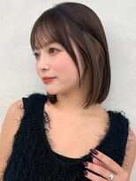 アッシュ 洋光台店(Ash)&nbsp;洋光台インナーカラーショートボブ白髪ぼかしハイライト顔周り