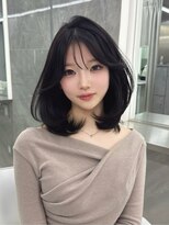 マウル トーキョー 銀座(MAEUL TOKYO)&nbsp;卵型似合わせ韓国前髪カットミディアムワンホンレイヤー【銀座】