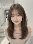 ワンホンレイヤーくびれ髪質改善女神ヘアブリーチなしカラー透明