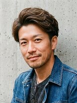 バーバーバー ナカノ(BARBER BAR NAKANO) 【40代メンズ】大人フェザーパーマ×毛流れショート