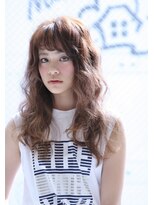 ギグス 栄店(gigs)&nbsp;透け感がかわいい波ウェーブヘアー