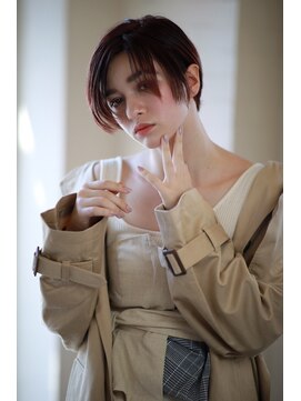 ラべリー 池袋(LOVELEY) グレージュ ひし形シルエット 切りっぱなしボブ エアリー