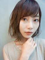 大人ボブ_セシルカットココアブラウンフリンジウェーブ_87749
