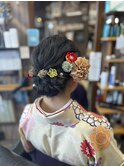 卒業式　　シニヨンアレンジ