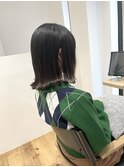 （LianTokyo 山崎）暗めカラー×グレージュ×外ハネボブ