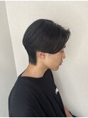 センターパートウルフ/メンズ縮毛矯正