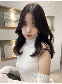 表参道韓国ヘア!地毛風 暗髪カラー7トーン シースルーバング