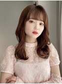 韓国前髪顔まわり×ショコラアッシュふんわりカール【髪質改善】