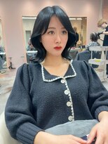 グロー 大宮(GLROW)&nbsp;韓国風くびれヘアブルーブラックカラー顔まわりカット