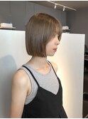 ブリーチなしダブルカラーで作るミルクティーベージュボブ
