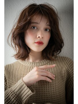 カバーヘア ブリス 志木南口駅前店(COVER HAIR bliss) マロンブラウンレイヤーカットミディアムウルフv志木30代40代