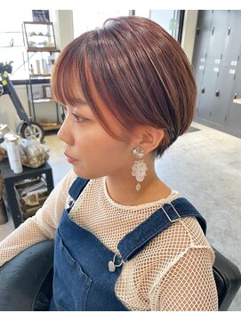 カフェアンドヘアサロン リバーブ(cafe&hair salon re:verb) オレンジ×ショート◎