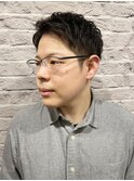 ナチュラル束感ツーブロックビジネスショート