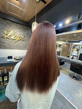 ラピス 横浜(Lapis) レッドブラウンブリーチカラーシールエクステ