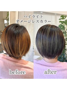 ハイライト＋ダメージレスカラー