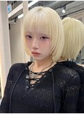 10代20代30代ハッシュカットウルフボブ髪質改善ホワイトブリーチ