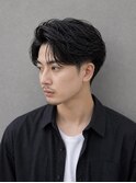 ニュアンスパーマ刈り上げセンターパートビジネス